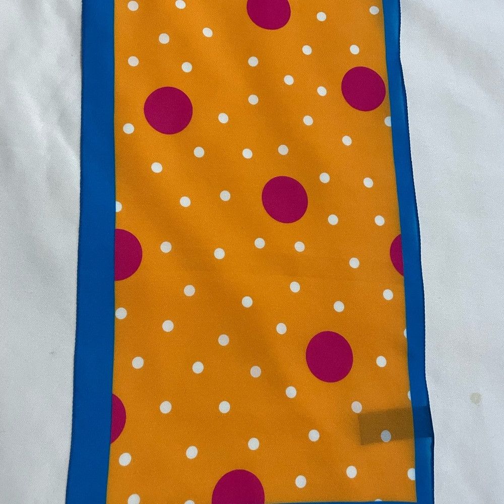 Other Liz Sinclair Vintage Orange Pink Polka Dot Scarf Made in It Size ONE SIZE - 5 Thumbnail