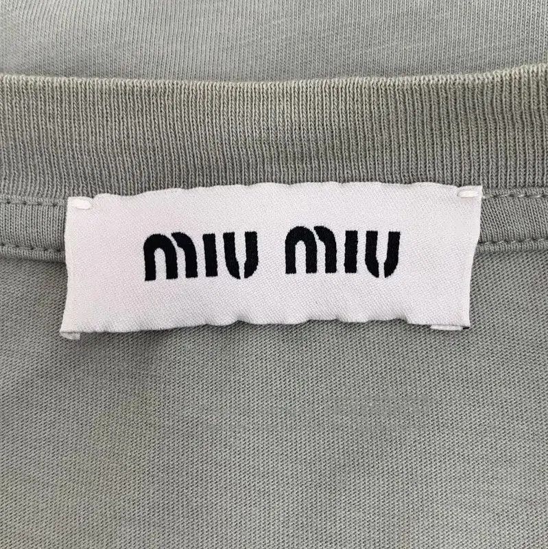 Miu Miu Miu Miu Color-Block Cotton Women's T-Shirt . Size XS / US 0-2 / IT 36-38 - 5 Thumbnail
