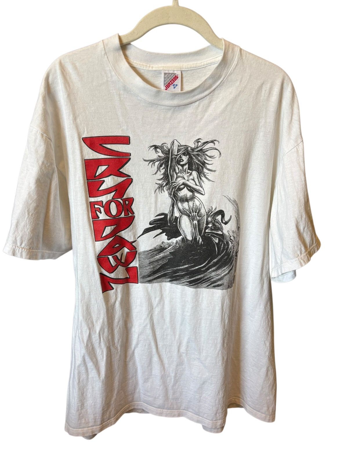 Jerzees Vintage 1992 Cry for Dawn Comic T-shirt Size US XL / EU 56 / 4 - 1 Thumbnail