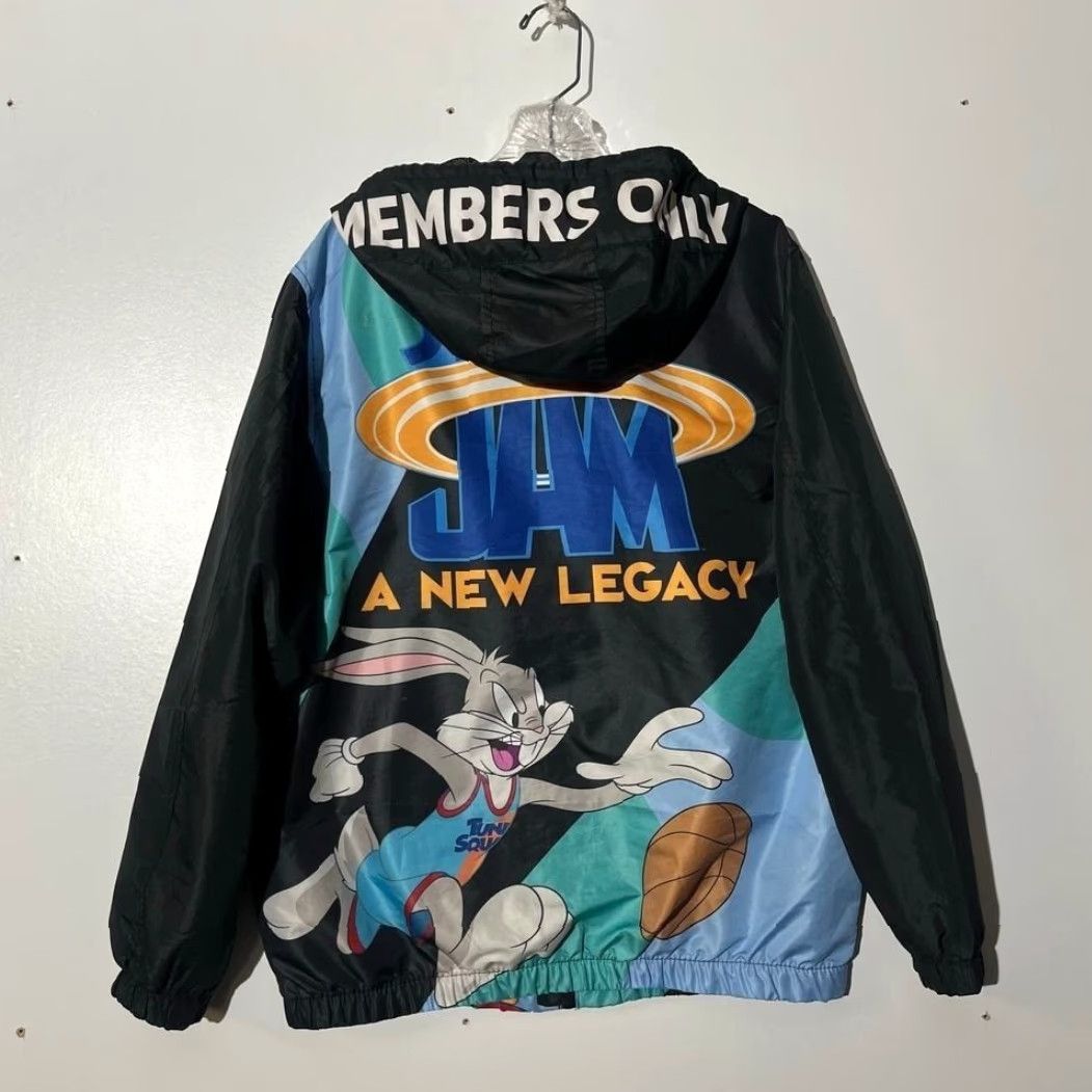 Members Only Members Only Space Jam A New Legacy Windbreaker Jacket Mens M Multicolor Zip Full Zip Hooded Pockets 80s Basketball Casual Sportswear Size US M / EU 48-50 / 2 - 5 Thumbnail