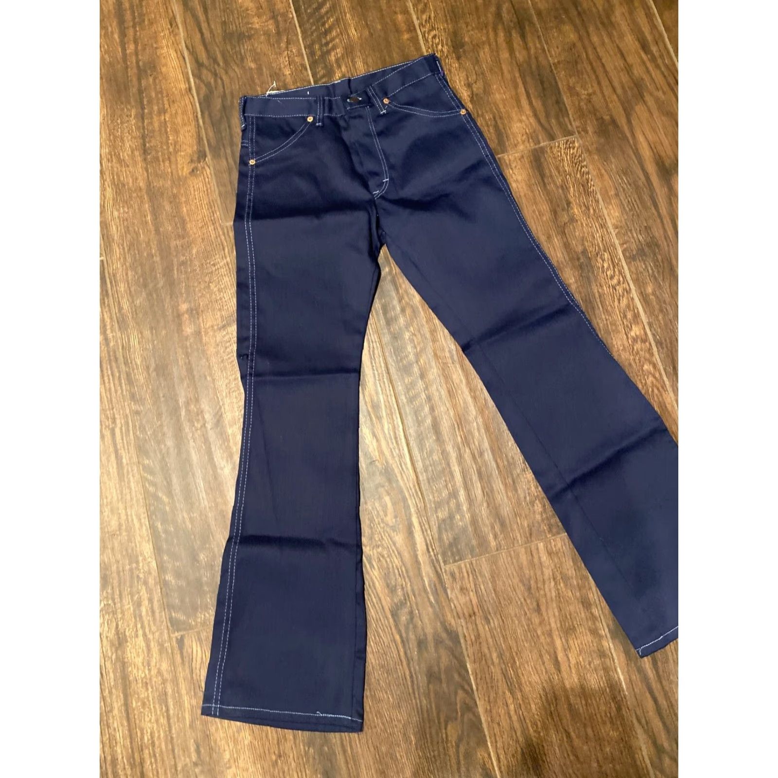 Vintage VINTAGE MR LEGGS HIPPY JEANS 27x30 70s BELLBOTTOM CUT NWT Blue Denim Adults Mens Womens 18? Size US 27 - 3 Thumbnail