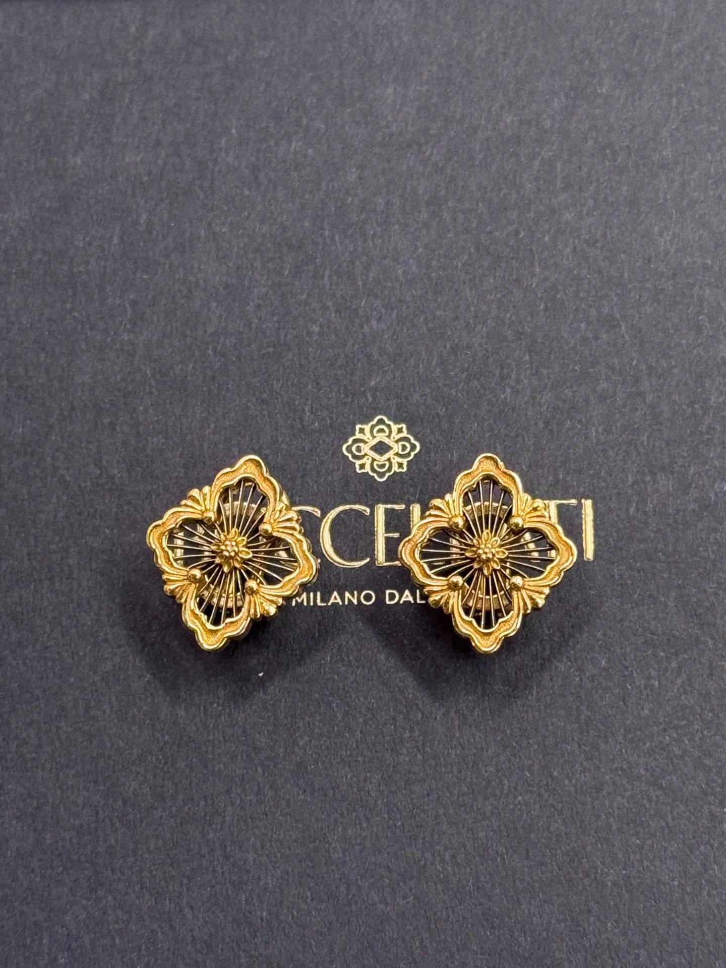 Buccellati Buccellati OPERA Tulle Agate Lace Openwork Earrings w/ Box Size ONE SIZE - 3 Thumbnail