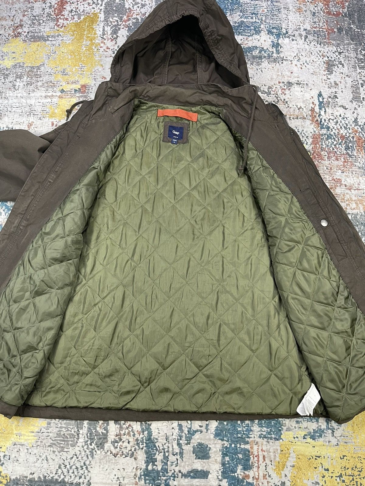 Gap GAP Padded Waxed Deck Coat Dark Olive Fall 13 Size US XL / EU 56 / 4 - 9 Thumbnail