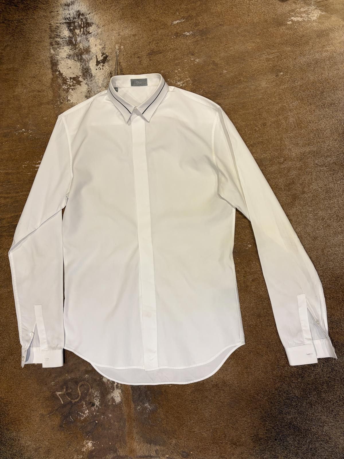 Dior Dior Slim-Fit Cotton Shirt with Contrast Collar Trim Size US S / EU 44-46 / 1 - 1 Thumbnail