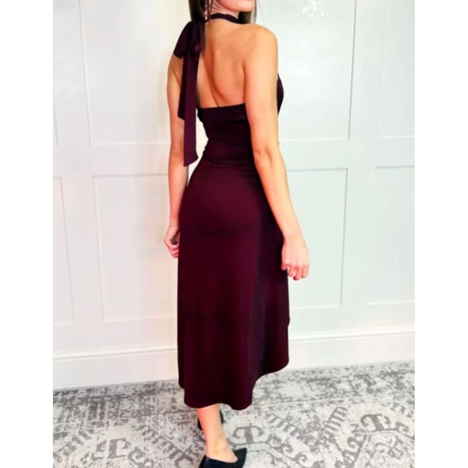 Ted Baker Ted Baker Womens Dress Halter Neck Knee Length Red 6 UK Betyel Dress Front Slit Size M / US 6-8 / IT 42-44 - 2 Thumbnail