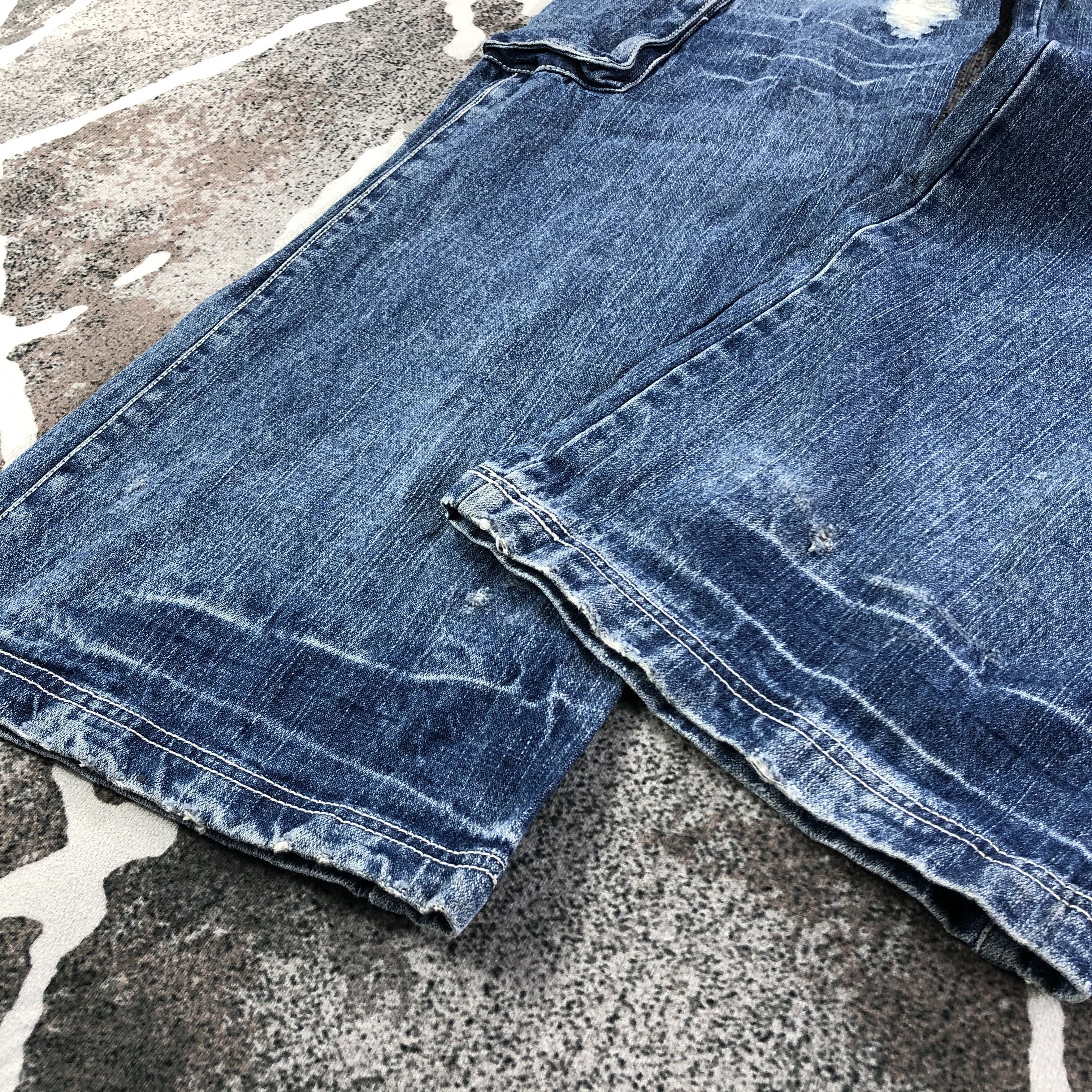 Japanese Brand Blue Moon Blue Cargo Jeans Multi Pocket Flare Denim KJ1536 Size 28" / US 6 / IT 42 - 5 Thumbnail