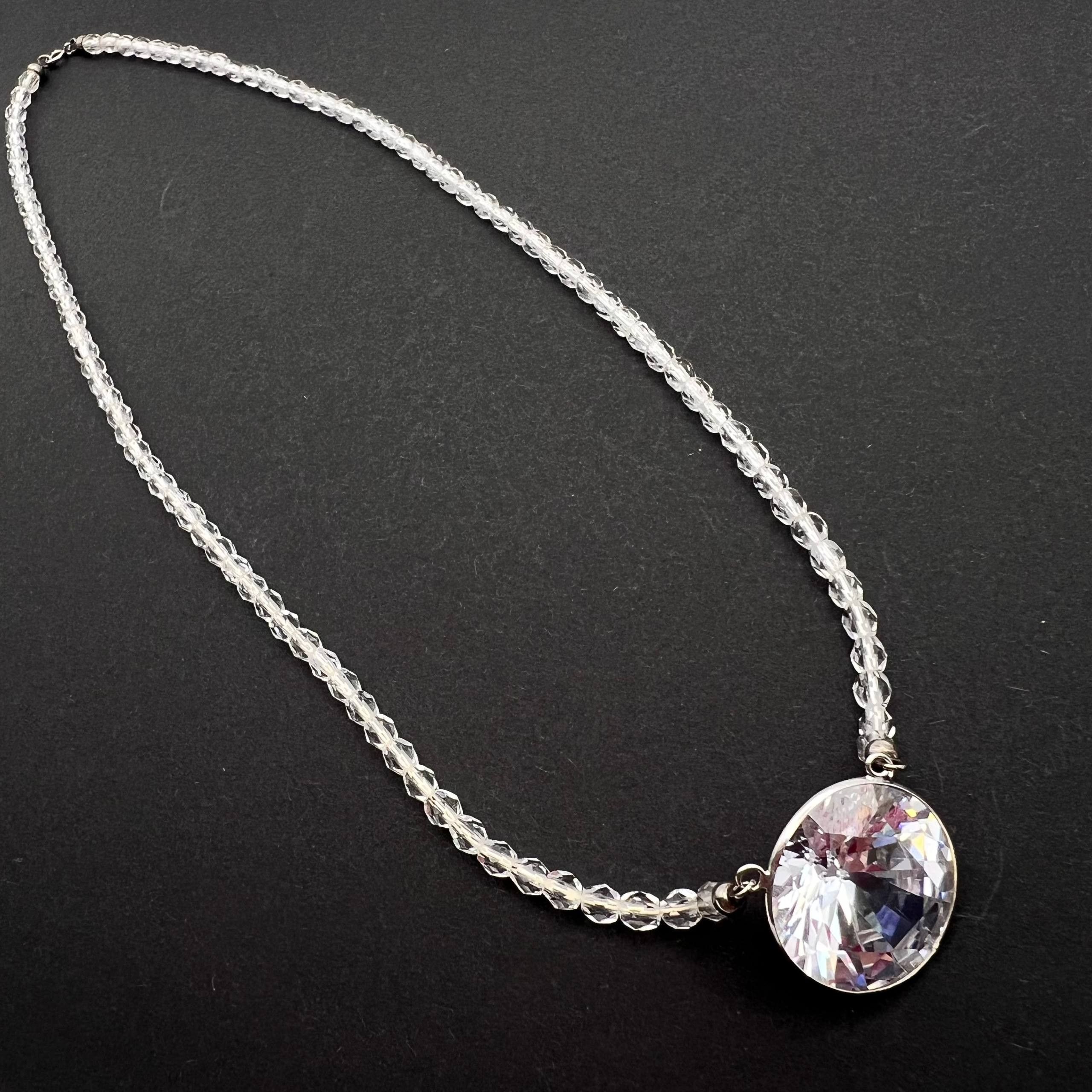Vintage Vintage Crystal Beads Necklace Faceted Pendant Size ONE SIZE - 7 Thumbnail