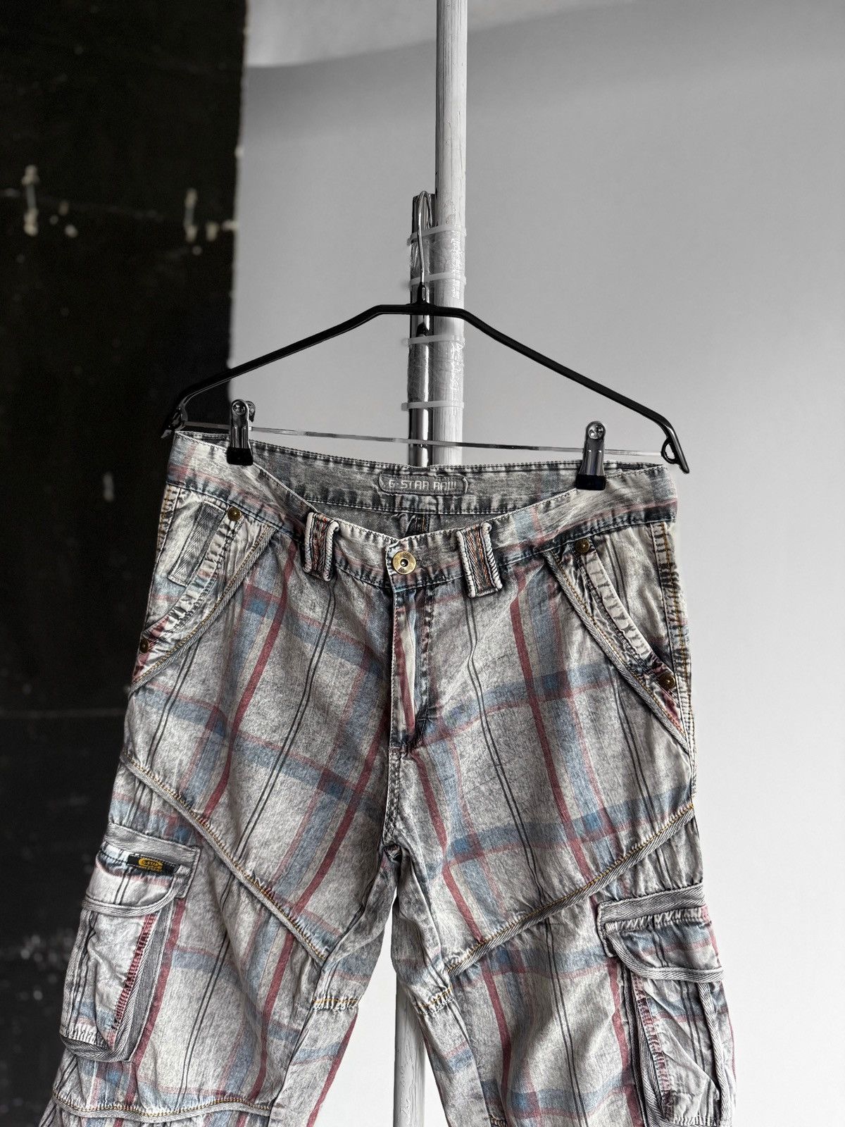 G-Star G-Star Raw Vintage 00s Cargo Shorts Plaid Pattern Casual Y2K Size US 34 / EU 50 - 2 Thumbnail