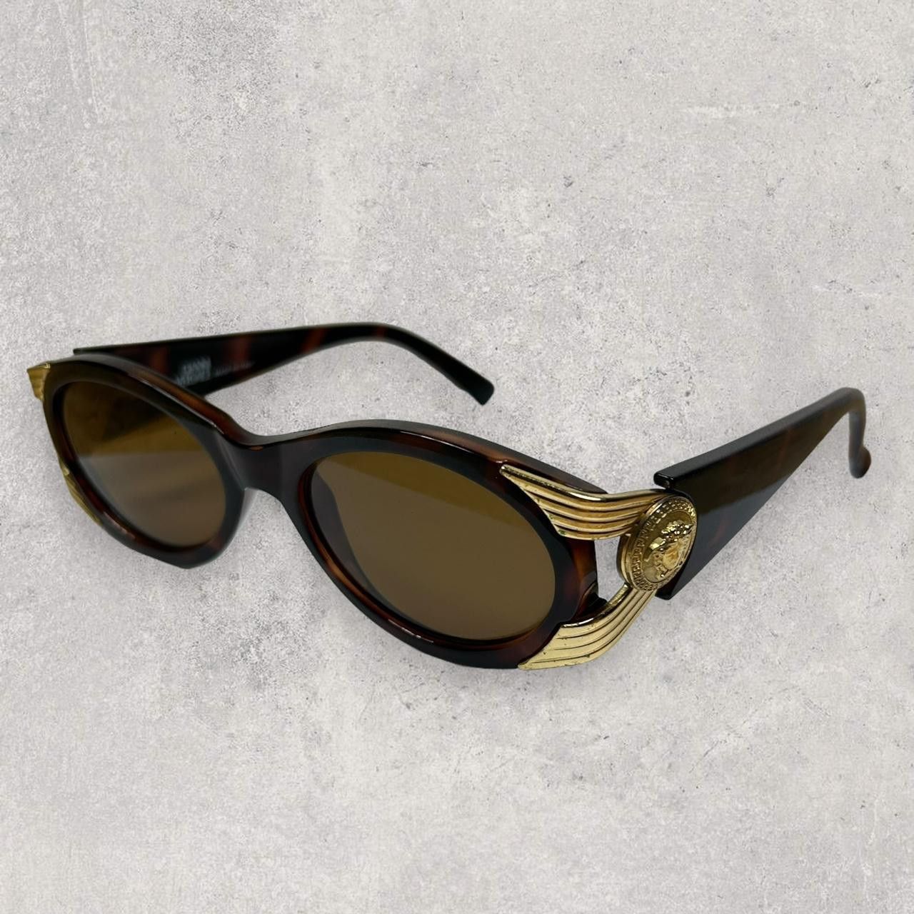 image of Gianni Versace Vintage Brown/gold Sunglasses, Women's