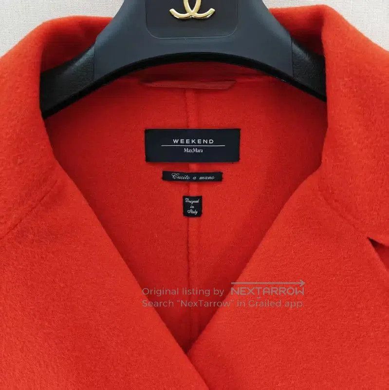 Other MaxMara Red Wool Long Coat for Women . Size L / US 10 / IT 46 - 4 Thumbnail