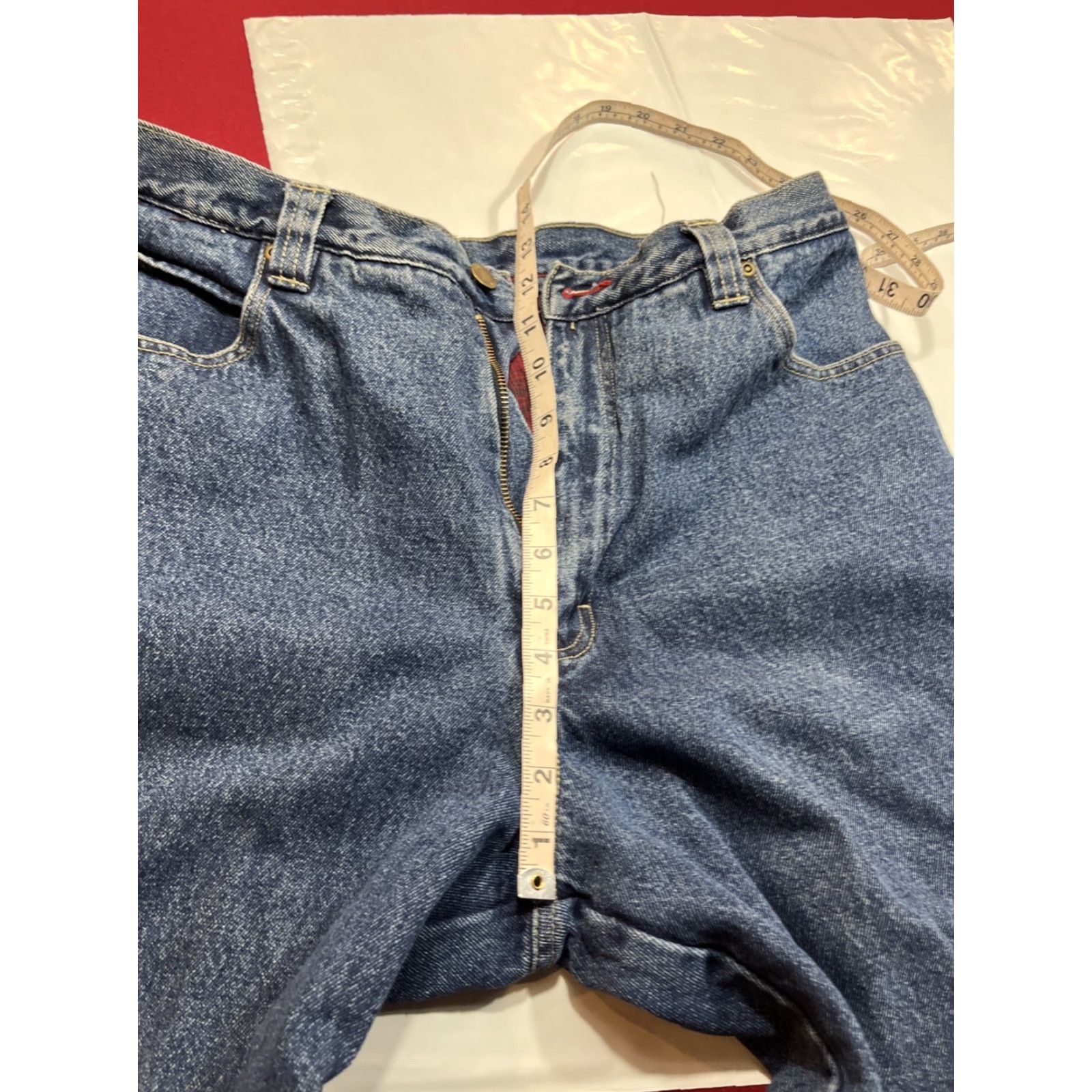 Vintage VINTAGE Woolrich Red Flannel Lined BLUE JEANS 36/34 MENS Denim Relaxed Fit Outdoor WORK Size US 36 / EU 52 - 6 Thumbnail