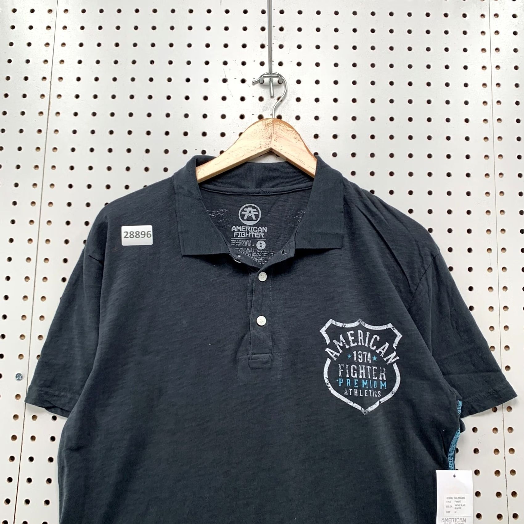 Vintage VINTAGE American Fighter Polo Shirt Mens M Gray Double-Sided NWT 22X25.5 Size US M / EU 48-50 / 2 - 3 Thumbnail