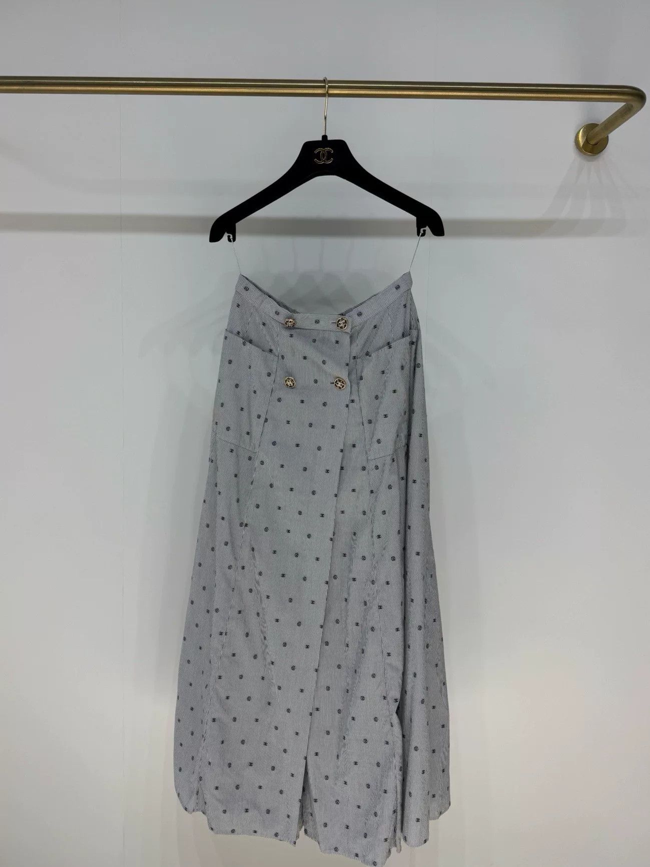 Chanel Chanel 22S Polka Dot Stripe Skirt Size US 36 / EU 52 - 1 Thumbnail