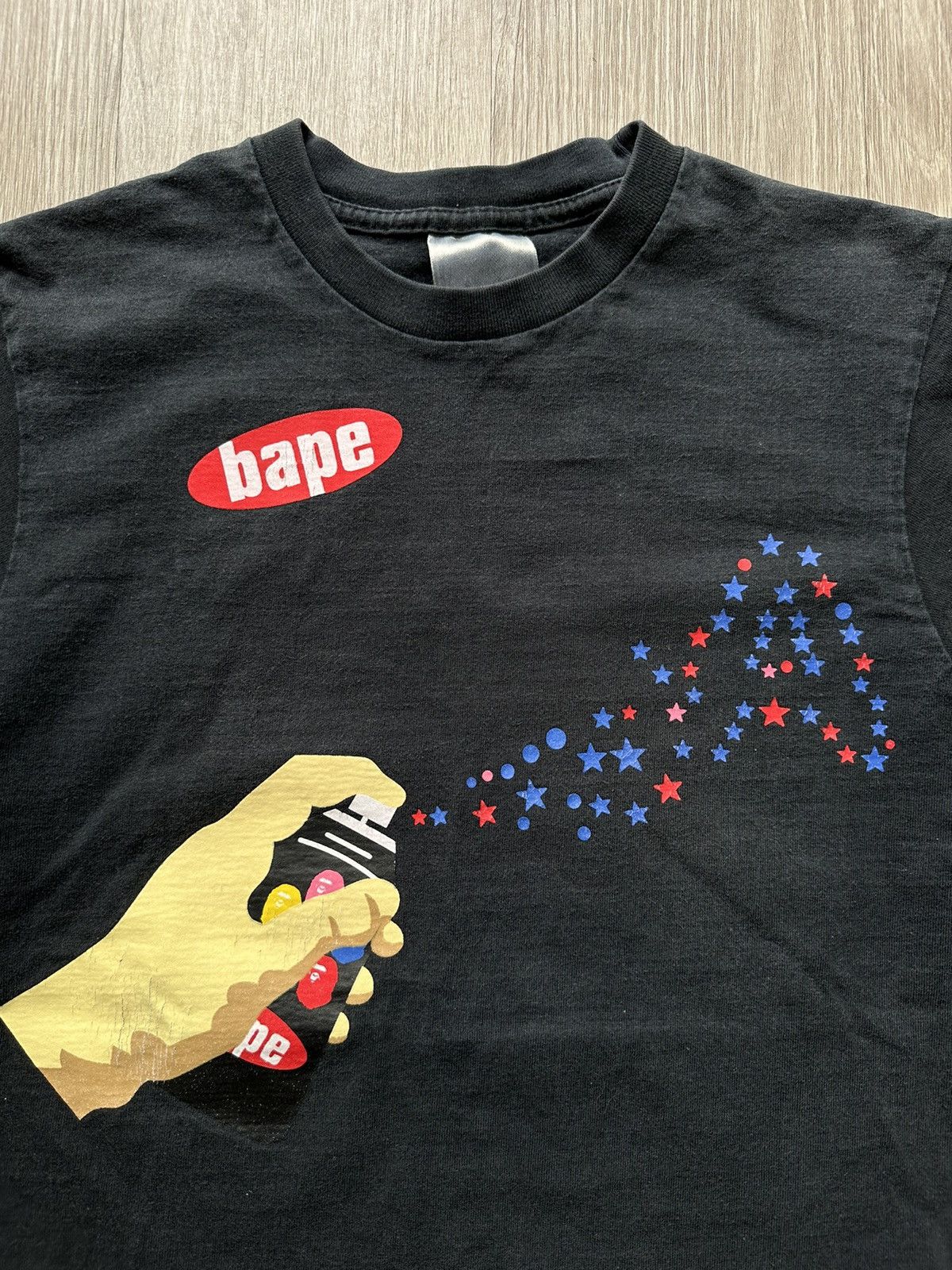 Pre-owned Bape X Vintage Bape Spray Can Tee In Black