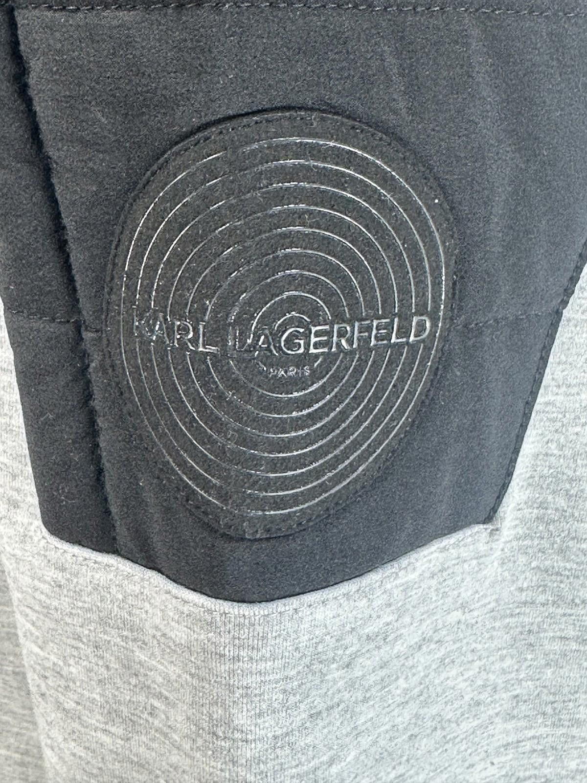 Karl Lagerfeld Karl Lagerfeld Men's Gray/Black Logo Fleece Pullover Size US S / EU 44-46 / 1 - 3 Thumbnail