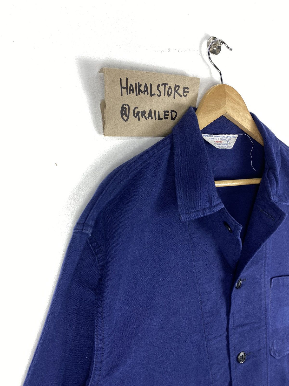Le Laboureur Vintage 70’s Sanfor Europe Work Jacket Indigo Size US L / EU 52-54 / 3 - 2 Thumbnail