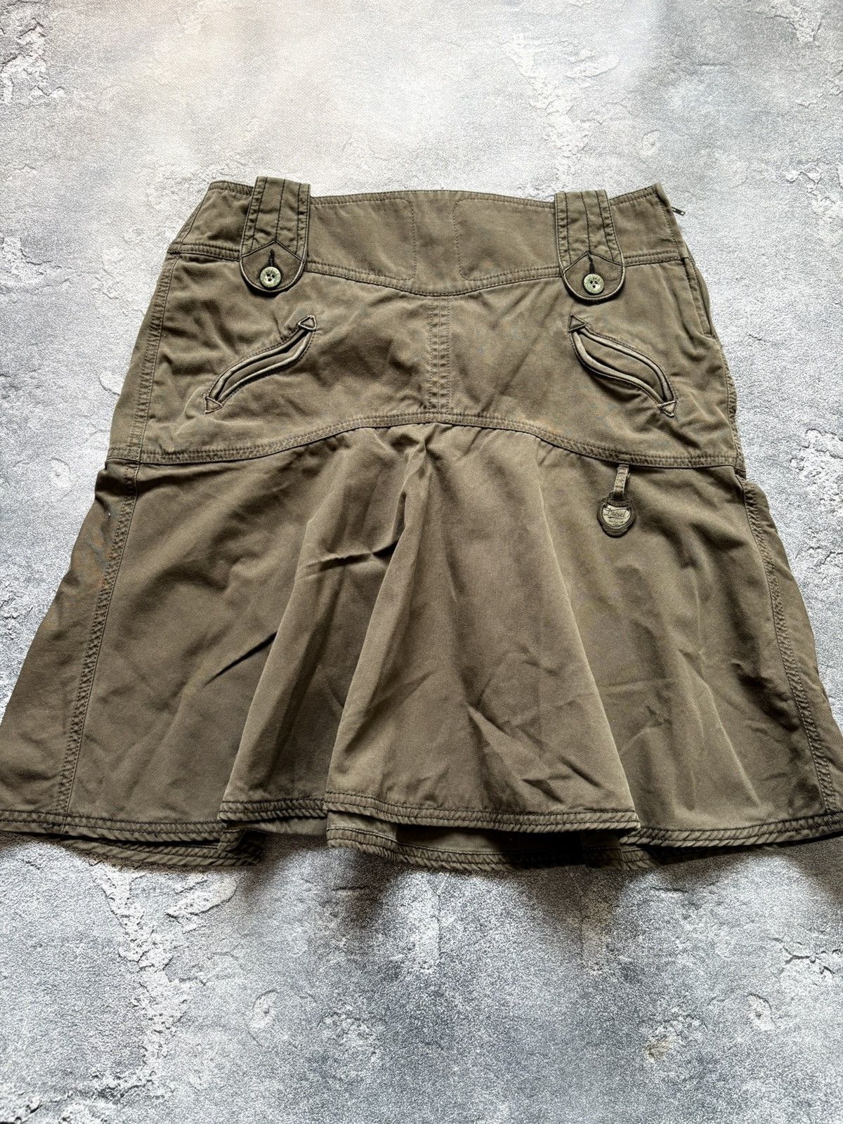 Diesel Vintage 00s Diesel Y2K Avant Garde Military Skirt Size 28 Size 28" / US 6 / IT 42 - 2 Thumbnail