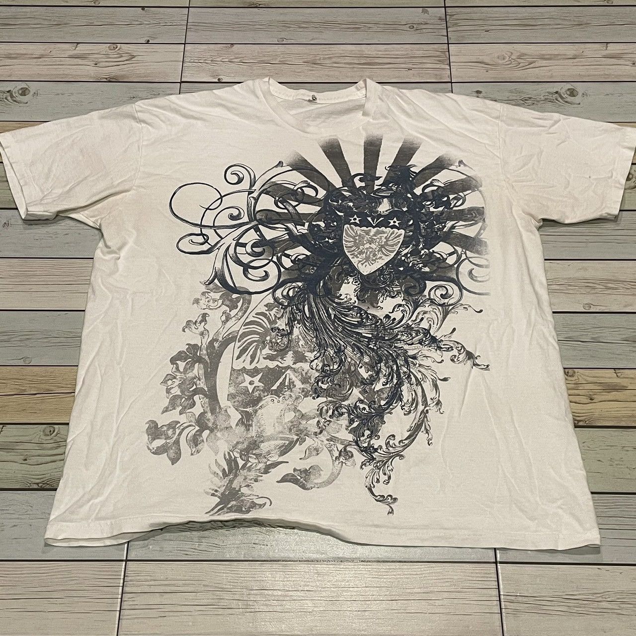 Affliction × Ed Hardy × Tapout Rare Wings Cross Tee Y2K Affliction Style Size US XL / EU 56 / 4 - 1 Thumbnail