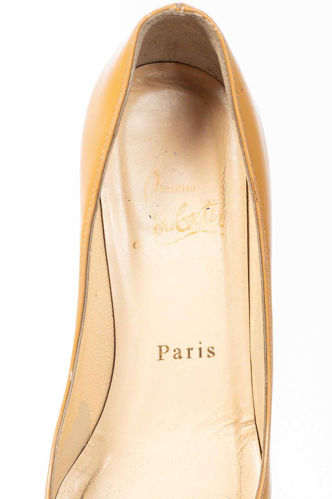 Christian Louboutin Christian Louboutin Simple 70 Camel Patent Leather Pumps Size US 5.5 / IT 35.5 - 9 Thumbnail