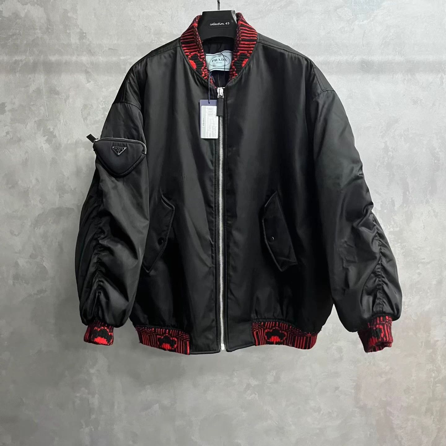 Prada Prada Black Logo Flight Jacket S Size US S / EU 44-46 / 1 - 1 Thumbnail