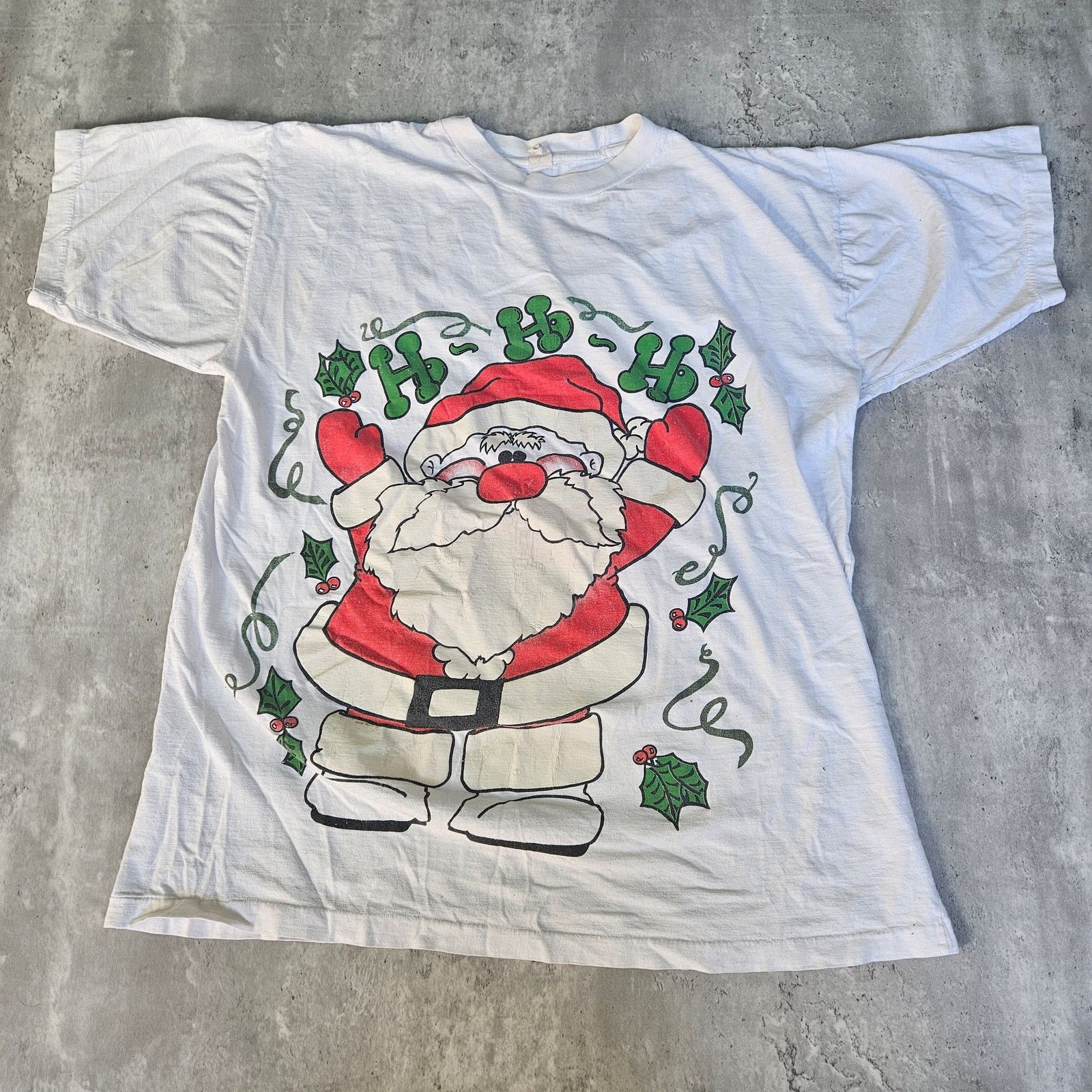 &Daughter Vintage 90’s Santa Single Stitch Short Sleeve T-Shirt XXL Size XXL / US 16-18 / IT 52-54 - 1 Thumbnail
