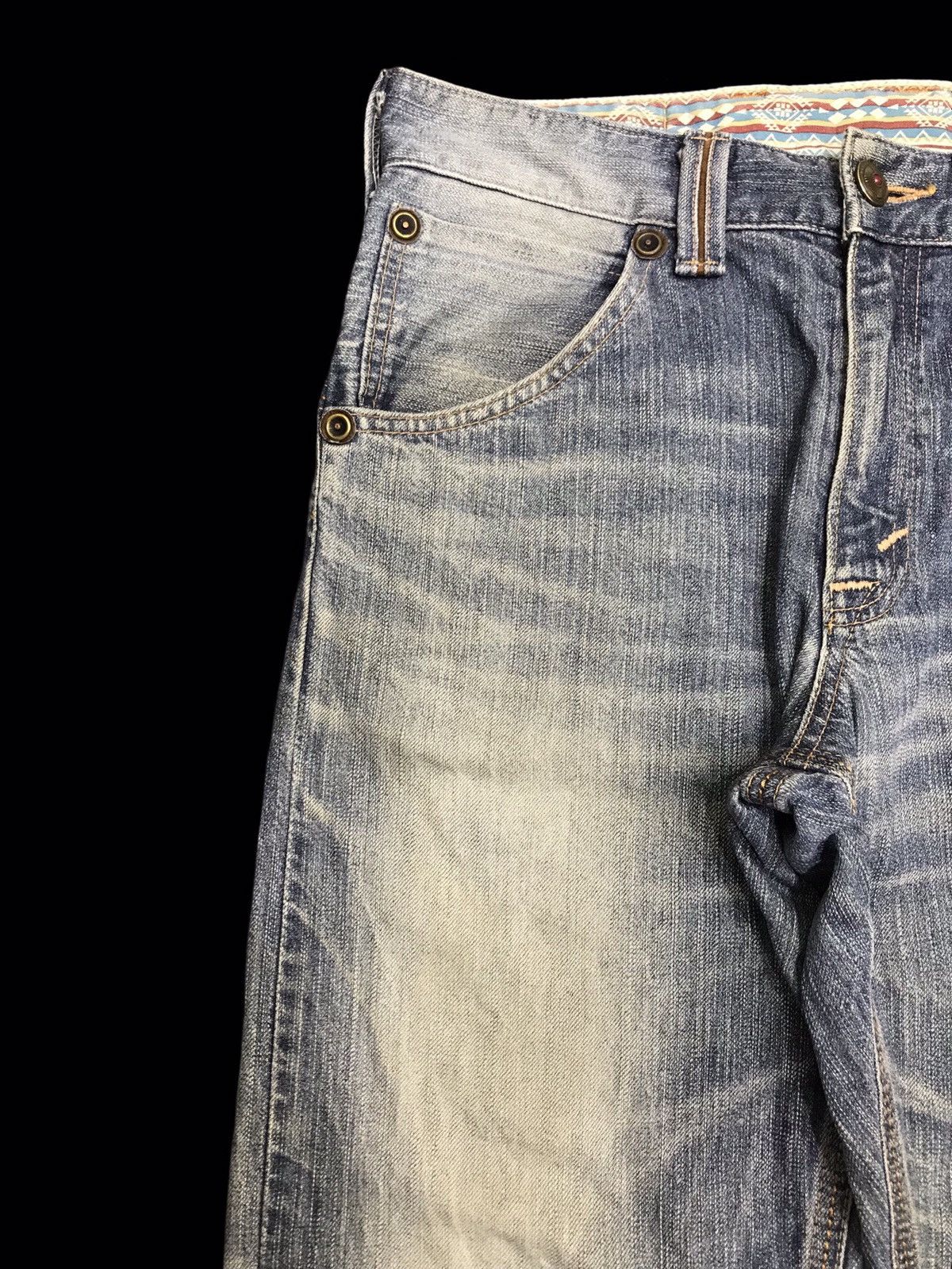 Edwin 💥EDWIN 435XVS STONE WASH DISTRESSED DENIM F342 Size US 31 - 4 Thumbnail