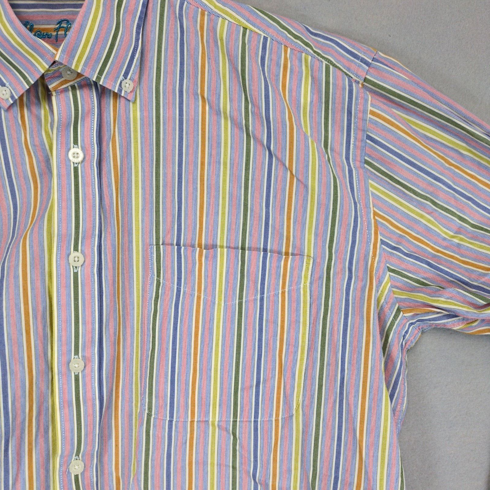 Alan Flusser Alan Flusser Multicolor Striped Button Down Dress Shirt L Size US L / EU 52-54 / 3 - 5 Thumbnail