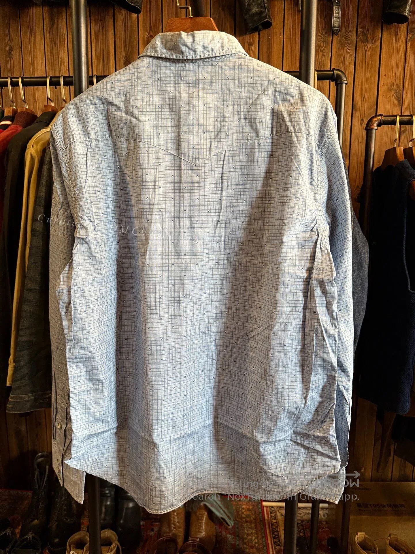 RRL Ralph Lauren RRL Western Shirt, Blue Plaid. Size US L / EU 52-54 / 3 - 2 Thumbnail