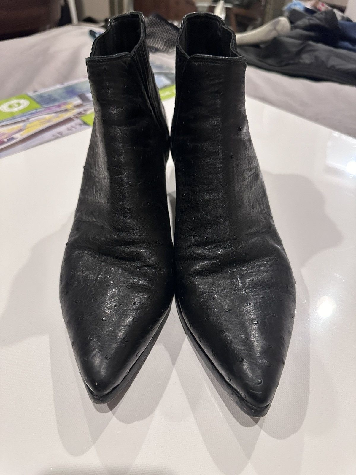 Hedi Slimane Saint Laurent Paris lizard suede chelsea boot | Grailed