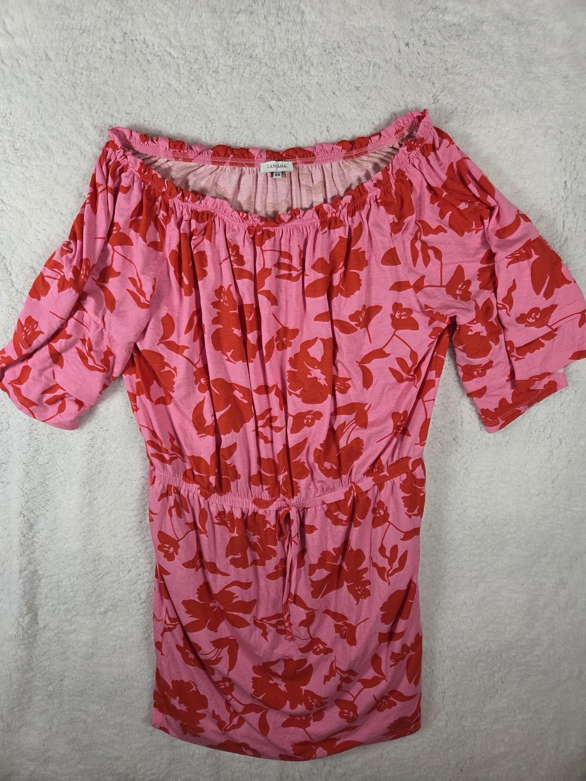 Other Lascana Pink and Red Floral Off-Shoulder Casual Dress Size XL / US 12-14 / IT 48-50 - 1 Thumbnail