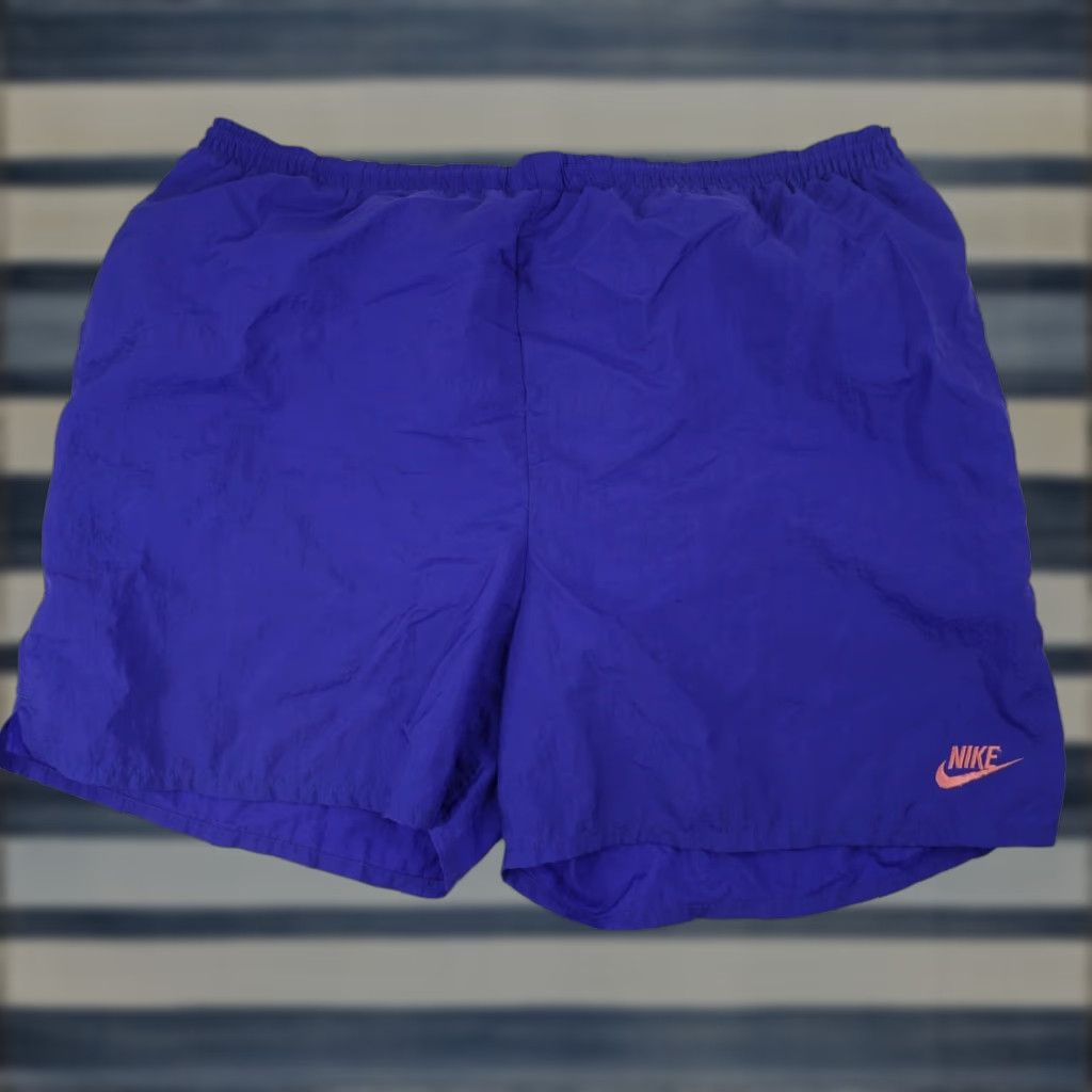 Nike VINTAGE Nike Big Spellout Swim Trunks Rash Guard Shirt? Size US 33 - 1 Thumbnail