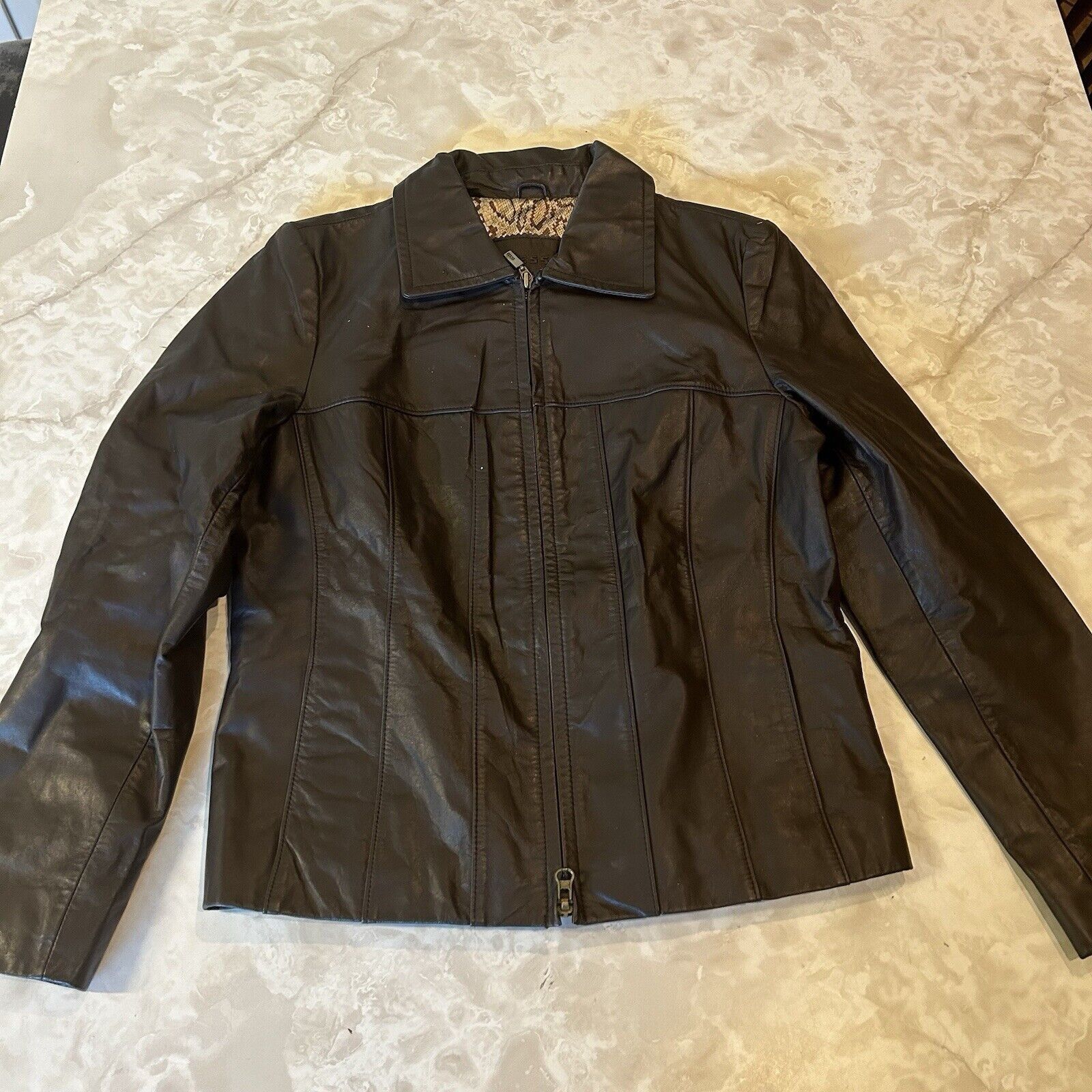 Guess Guess Men's Faux Leather Jacket Brown Casual Size M - EUC Size M / US 6-8 / IT 42-44 - 2 Thumbnail