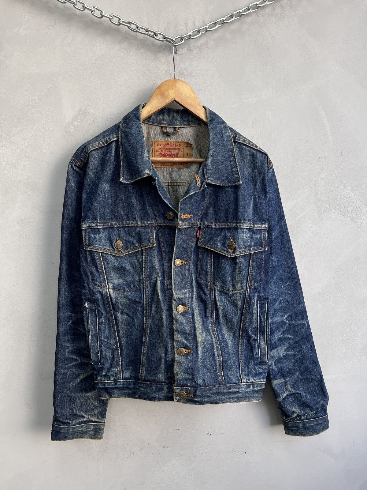 Levi's Levis retro 501 distressed jacket western style 90s Size US M / EU 48-50 / 2 - 1 Thumbnail