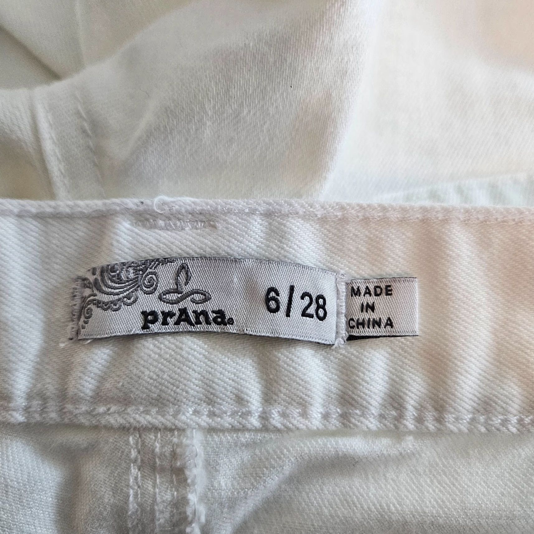 Prana VINTAGE Prana Women's Skinny Jeans Sz 6 White Mid Rise Organic Cotton Size 28" / US 6 / IT 42 - 7 Thumbnail