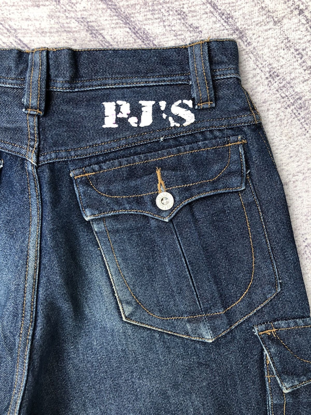 Japanese Brand PJ's Japanese Surfwear Hip Hop Jeans Cargo Shiny Pants Size US 27 - 19 Thumbnail