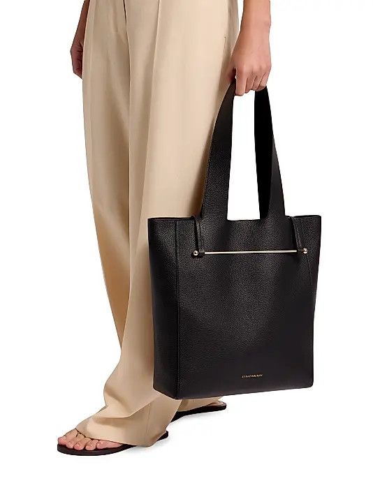 Strathberry os11x0326 Size: OS / Melody Grain Leather Tote Bag in Black Size ONE SIZE - 4 Thumbnail
