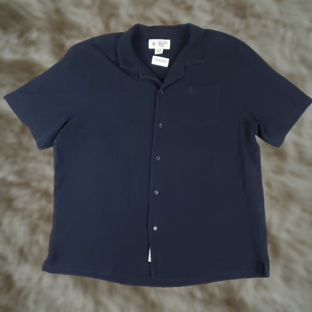 Original Penguin Original Penguin Shirt Mens 2XL Navy Blue Camp Collar Button Up Short Sleeve Size US XXL / EU 58 / 5 - 1 Thumbnail