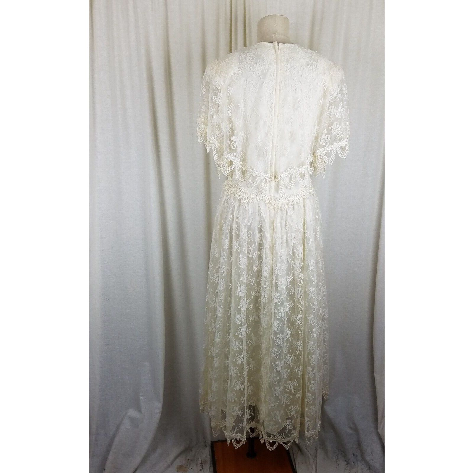 Jessica McClintock Vtg 80s JESSICA MCCLINTOCK BRIDAL Gunne Sax Dress Lace 12 Size XL / US 12-14 / IT 48-50 - 7 Thumbnail