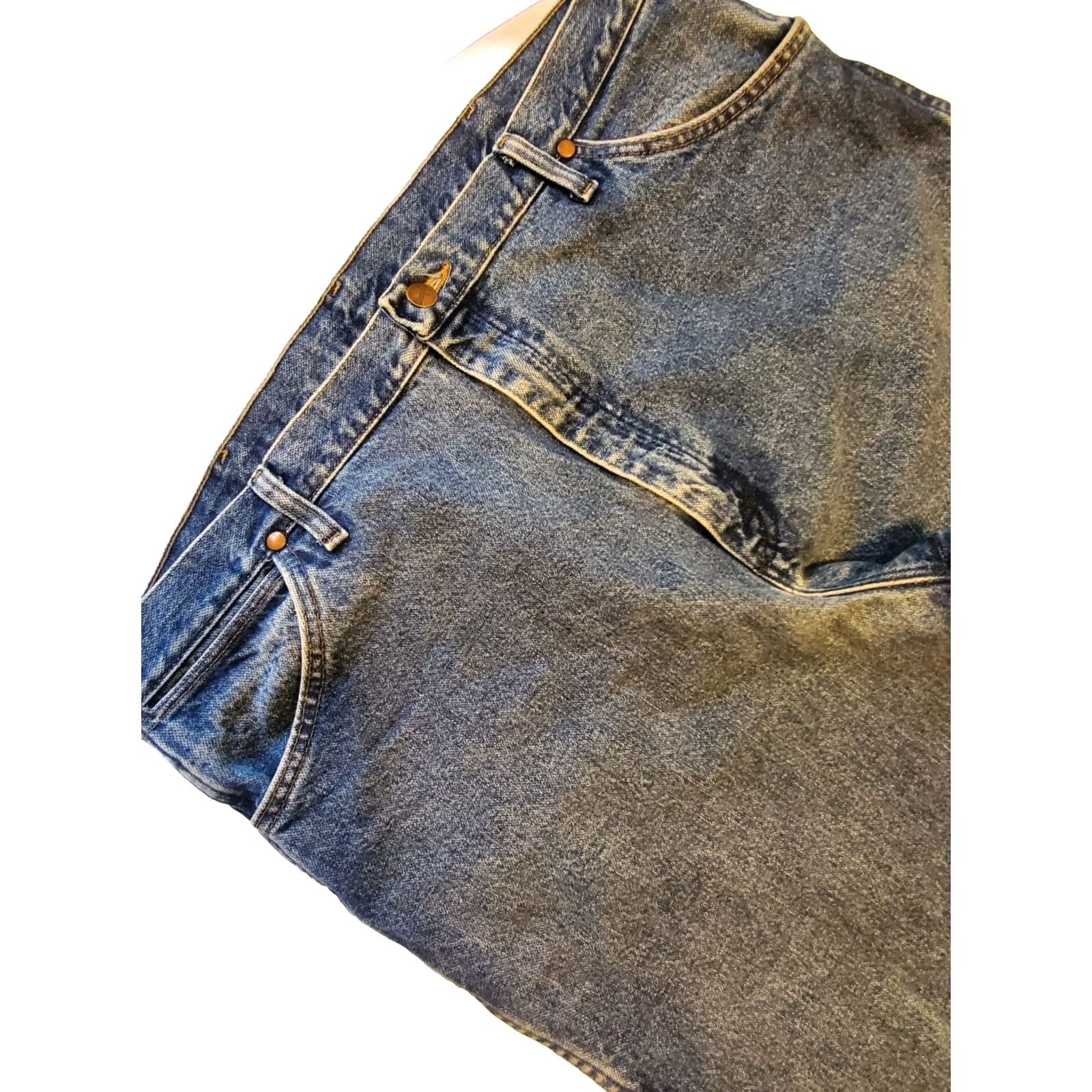 Wrangler VINTAGE Wrangler Jeans Mens 40x34 Western Cowboy Boot Cut 90s Blue Denim Size US 40 / EU 56 - 3 Thumbnail