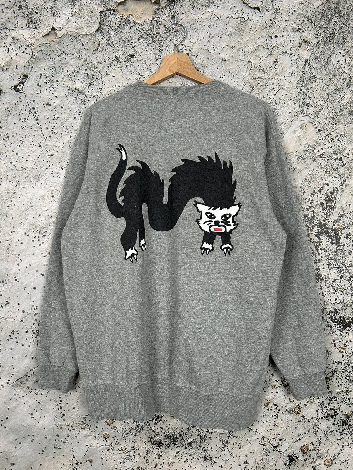 Vintage Vintage Cat Graphic Crewneck Boxy Streetwear Punk Rock 90s Size US L / EU 52-54 / 3 - 1 Thumbnail