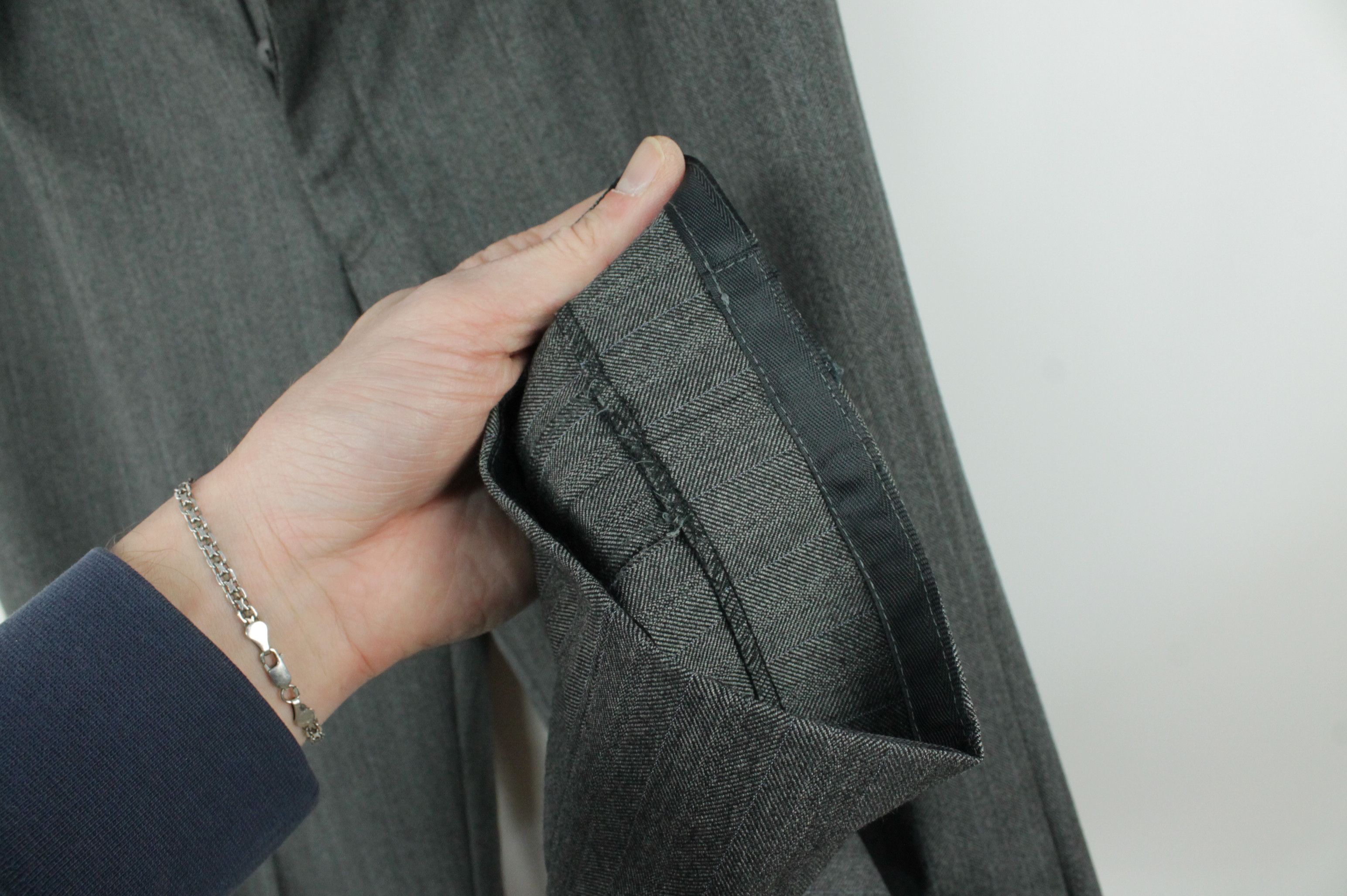 Hackett Hackett London Gray Micro Herringbone Wool 3BTN Formal Suit Size 42R - 12 Thumbnail