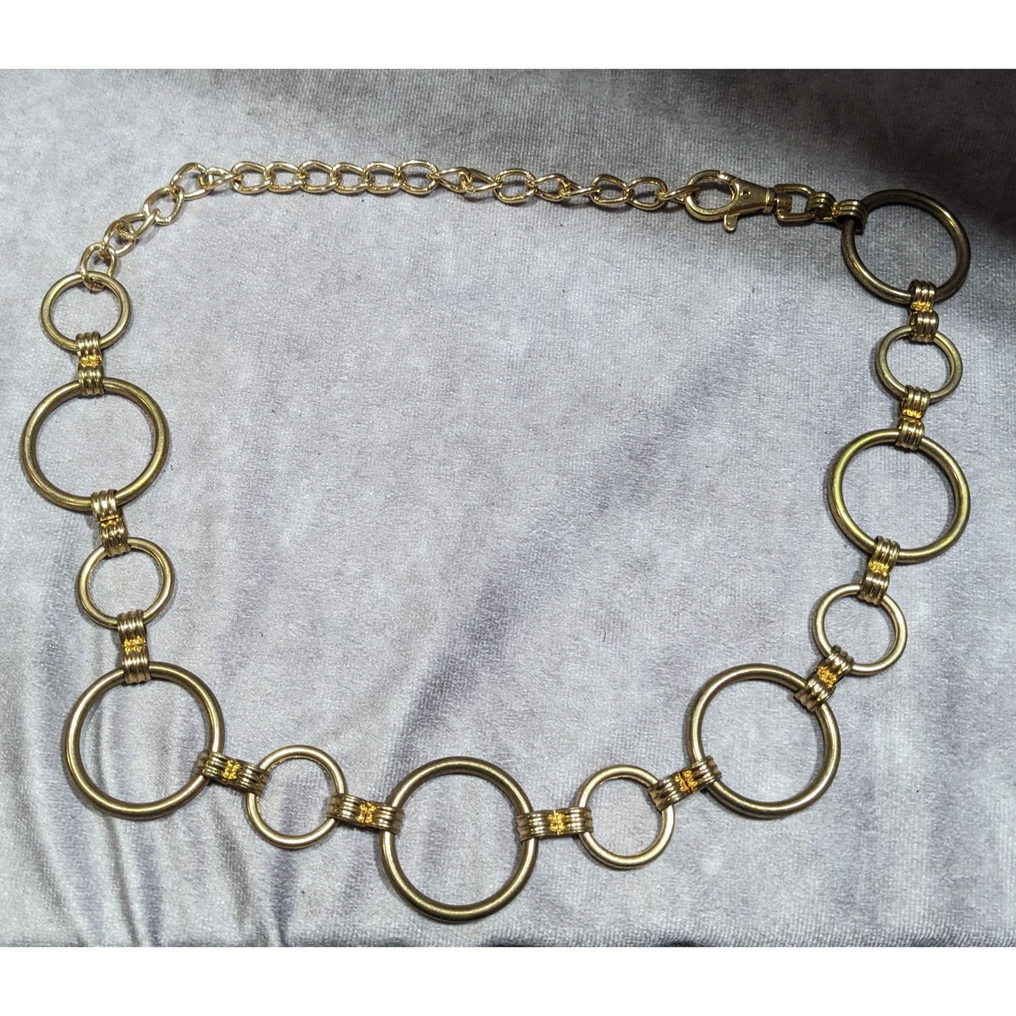Other Vintage Glam Chunky Ring Chain Gold Tone Necklace Size ONE SIZE - 4 Thumbnail