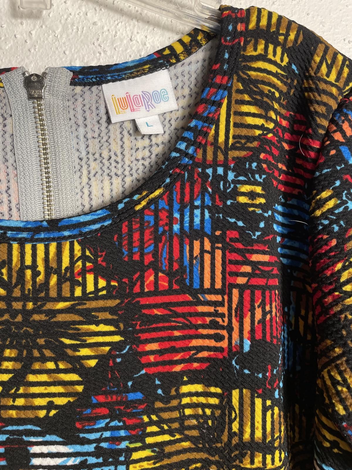 Other LuLaRoe Dress Mini Women's Large Puff Shoulder Pleated Retro Size L / US 10 / IT 46 - 2 Thumbnail