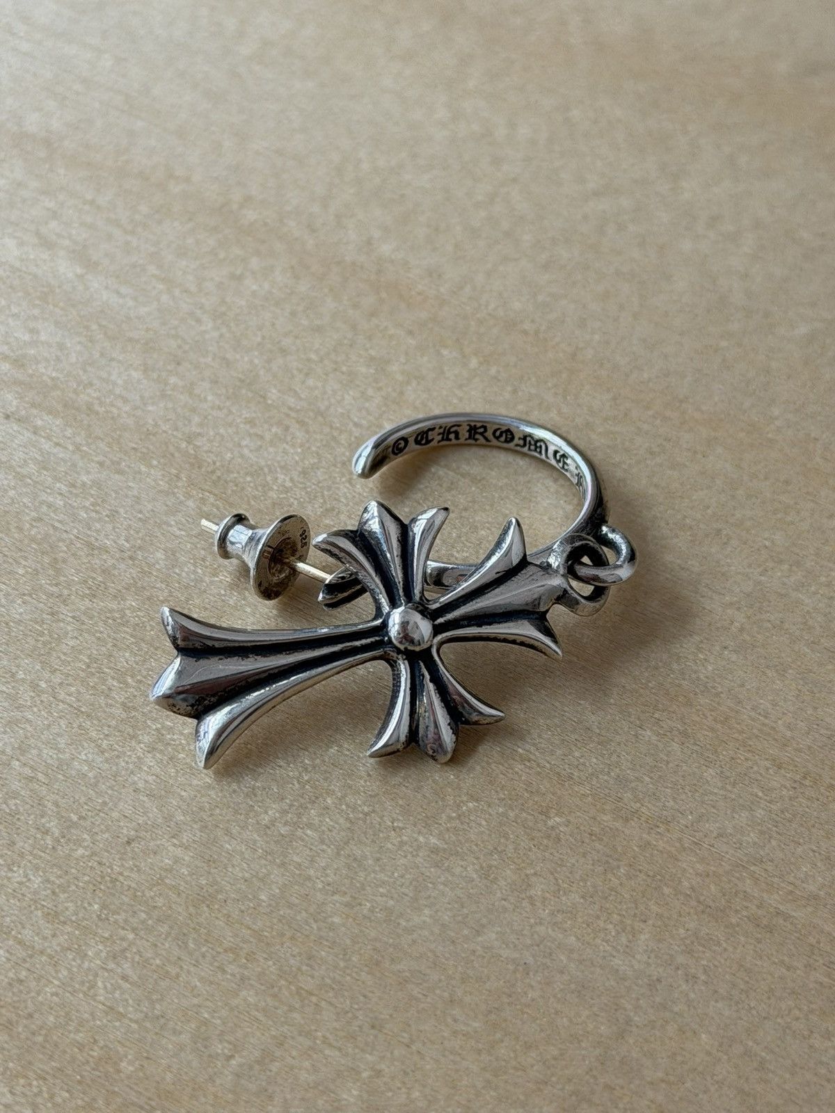Chrome Hearts Chrome Hearts Tiny CH Cross Hoop Earring Size ONE SIZE - 4 Thumbnail