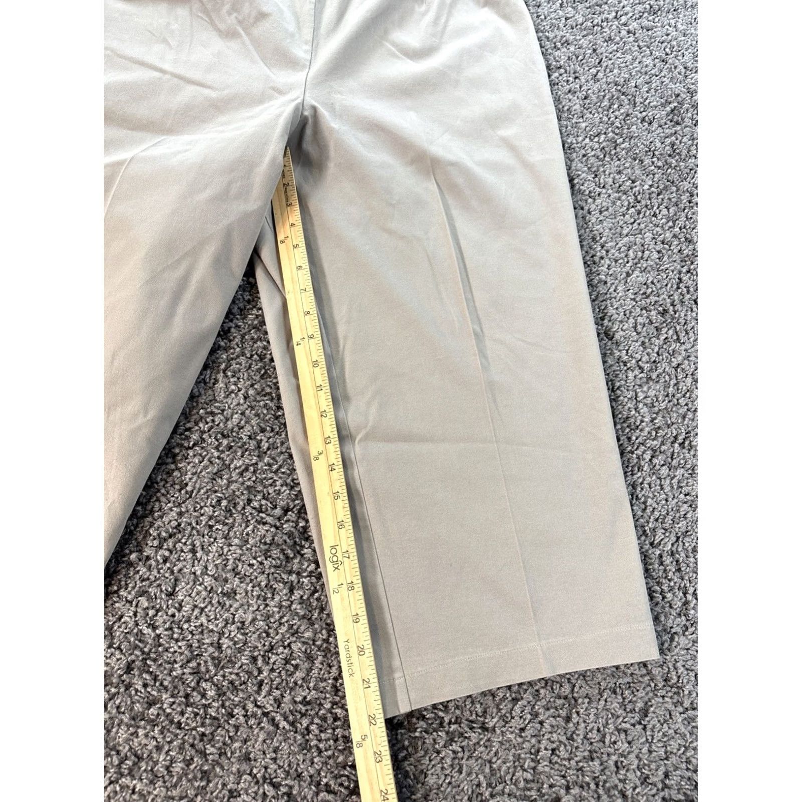 Eileen Fisher VINTAGE Eileen Fisher Pants Women 2X Gray Organic Cotton Stretch Wide Leg Cropped Size 40" / US 18 - 2 Thumbnail