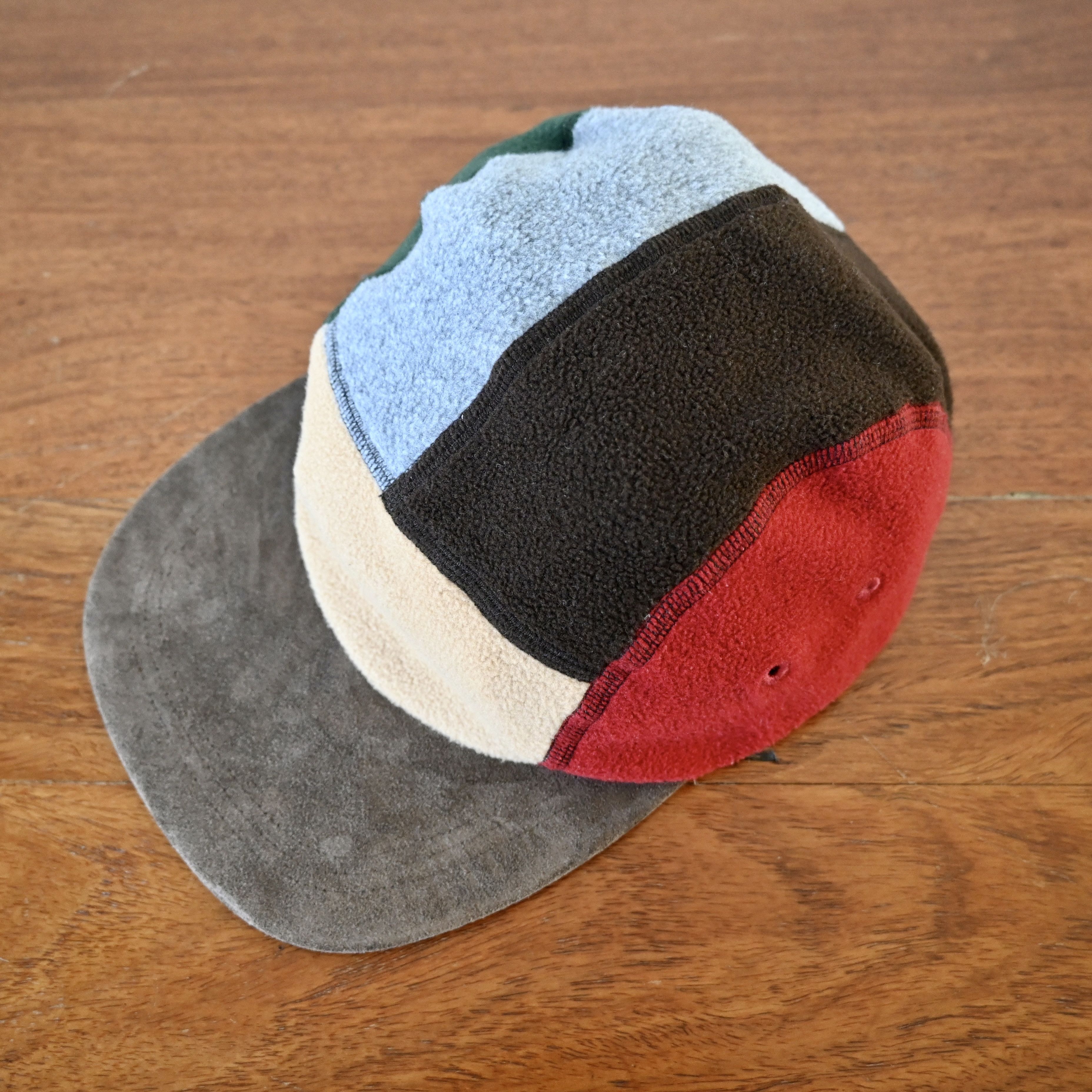 BEAMS Plus multi color fleece 5 panel hat with suede visor