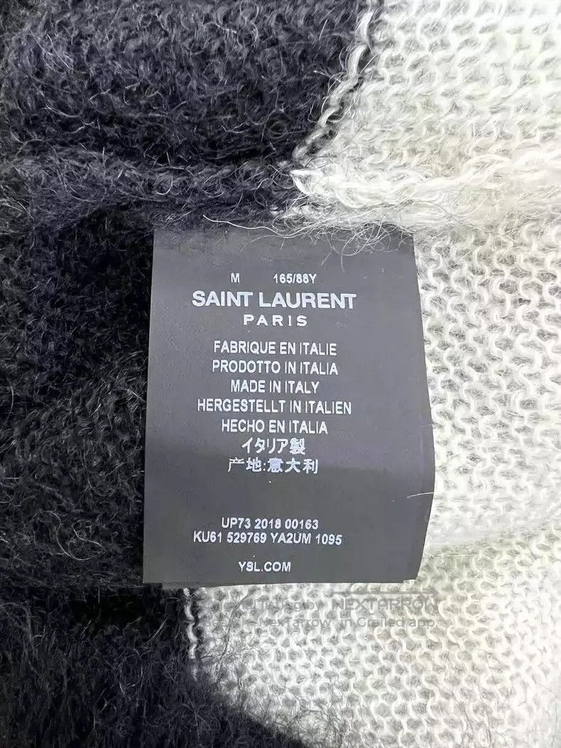 Saint Laurent Paris Saint Laurent Paris Mohair black and white striped sweater. Size US M / EU 48-50 / 2 - 5 Thumbnail