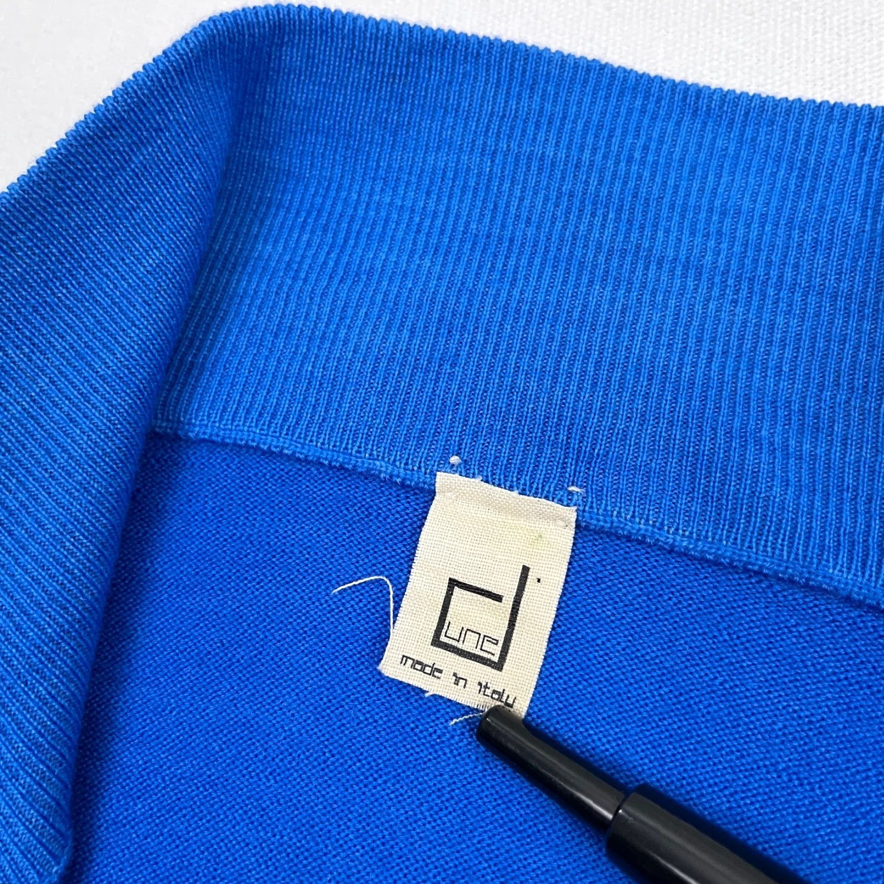 Vintage Dune Sweater Men Medium Size 50 Blue Merino Wool 1/4 Quarter Zip Pullover Italy Size US M / EU 48-50 / 2 - 2 Thumbnail