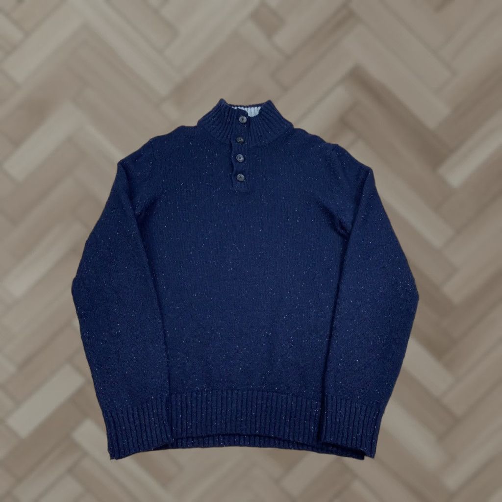 Gap Gap Pullover Sweater Mens L Blue button Lambswool Nylon Wool 1/4 Button Casual Classic Preppy Fall Winter Spring Denim? Size US L / EU 52-54 / 3 - 1 Thumbnail