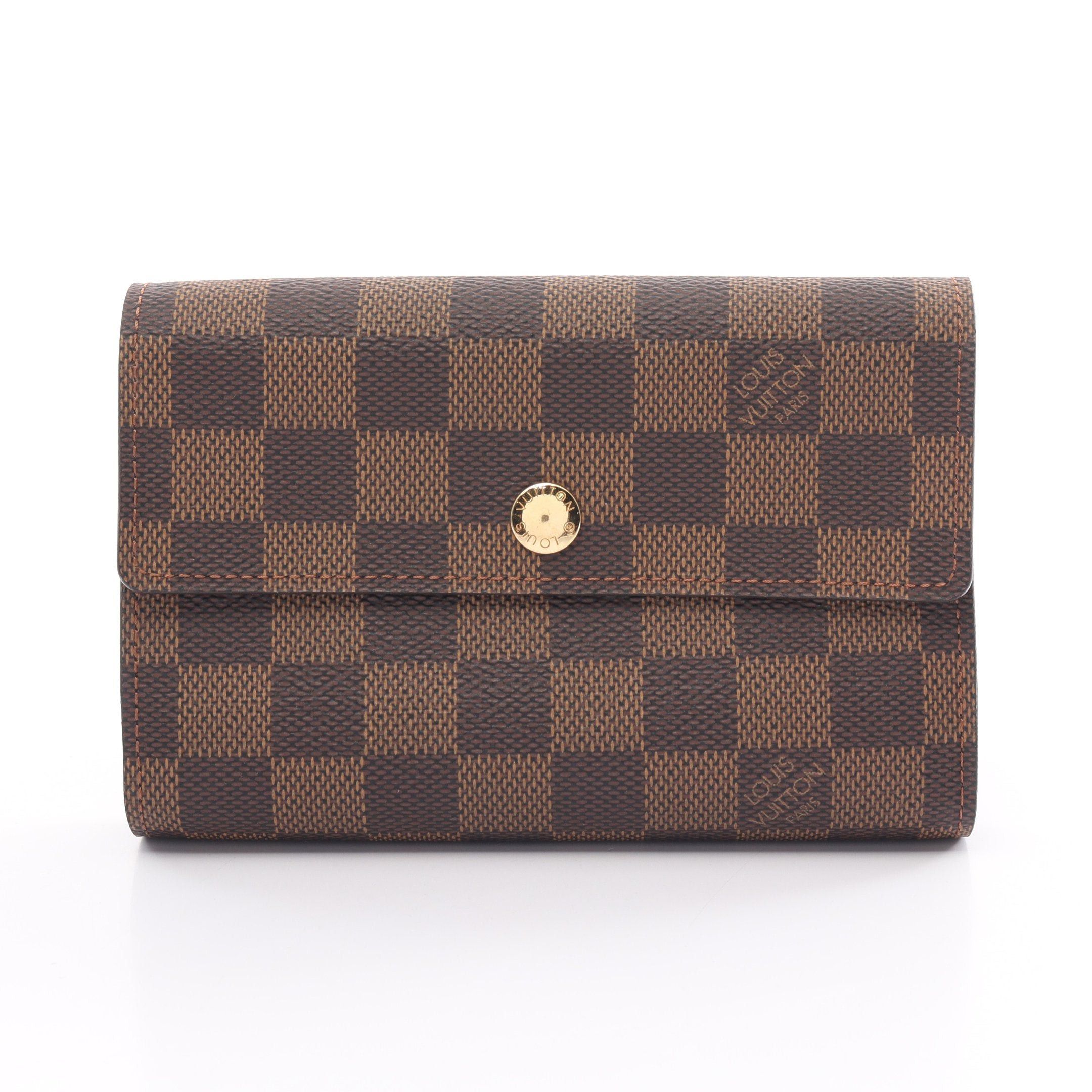 Louis Vuitton Louis Vuitton Portefeuil Alexandra Damier Ebene Trifold Wallet Leather Brown Size ONE SIZE - 1 Thumbnail